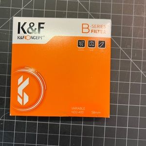 NIB K & F concept variable fader 58mm ND (neutral density) filter